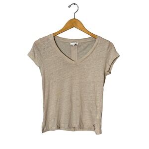 REISS‎ Lottie Marled Linen V-Neck T-Shirt
